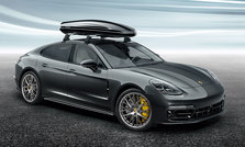 Porsche Dachbox, schmal, schwarz