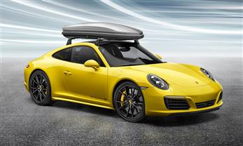 Porsche Dachbox, schmal, Platinum-Optik