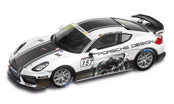 Cayman GT4 Clubsport Porsche Design, weiß/multicolour, 1:43, Limited Edition